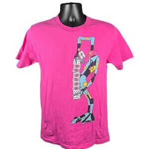 Robert Blue Artist Graphic T-Shirt - Pink Retro Vintage Streetwear 80s Medium
